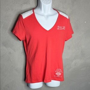 Harley-Davidson Women's Red V-Neck Tee
